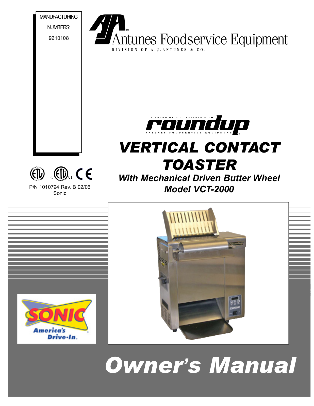 Antunes VCT-2000 SONIC Service Manual