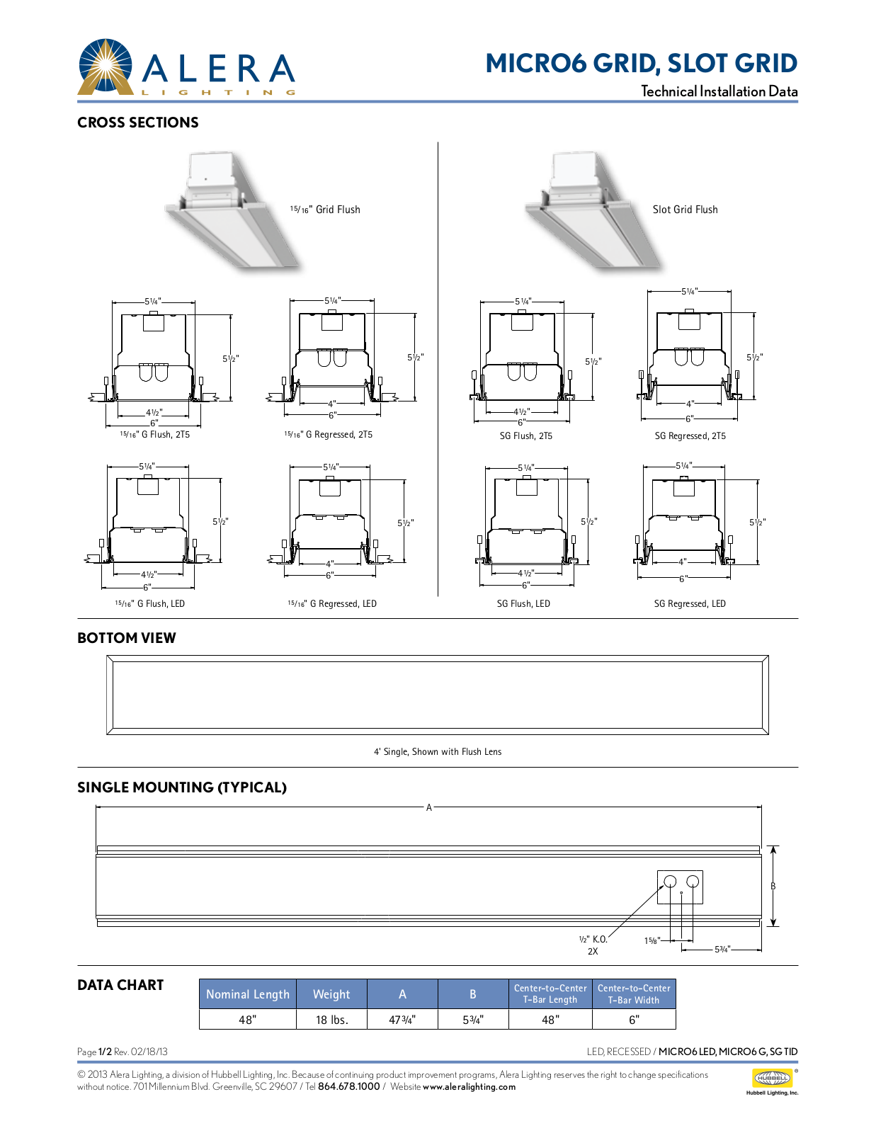 Alera Lighting LM6R G SG User Manual