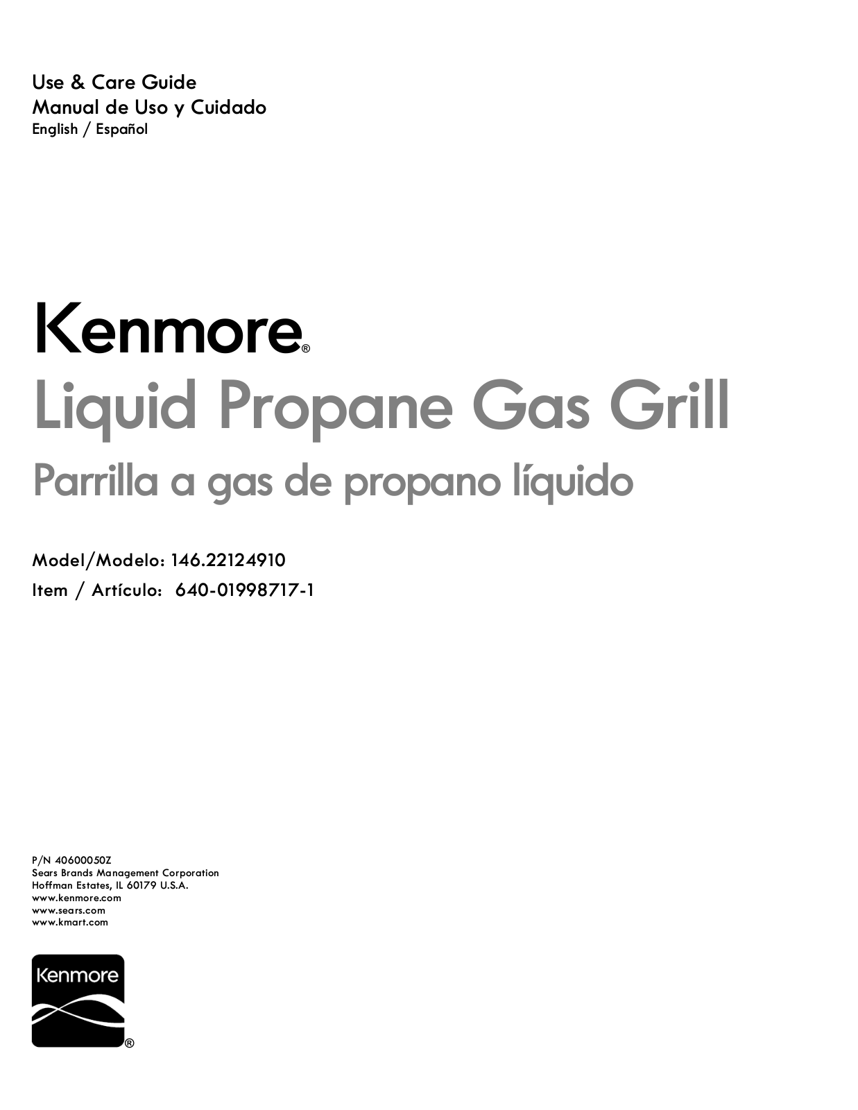 Kenmore 640-01998717-1, 14622124910 Owner’s Manual