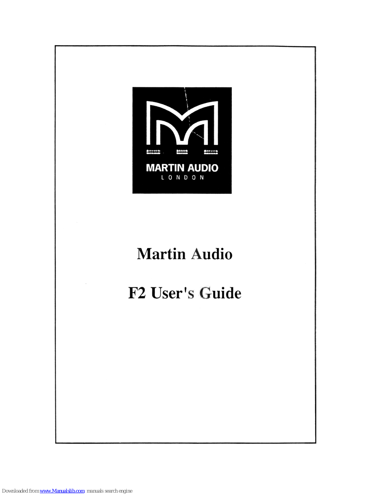 Martin Audio F2 User Manual