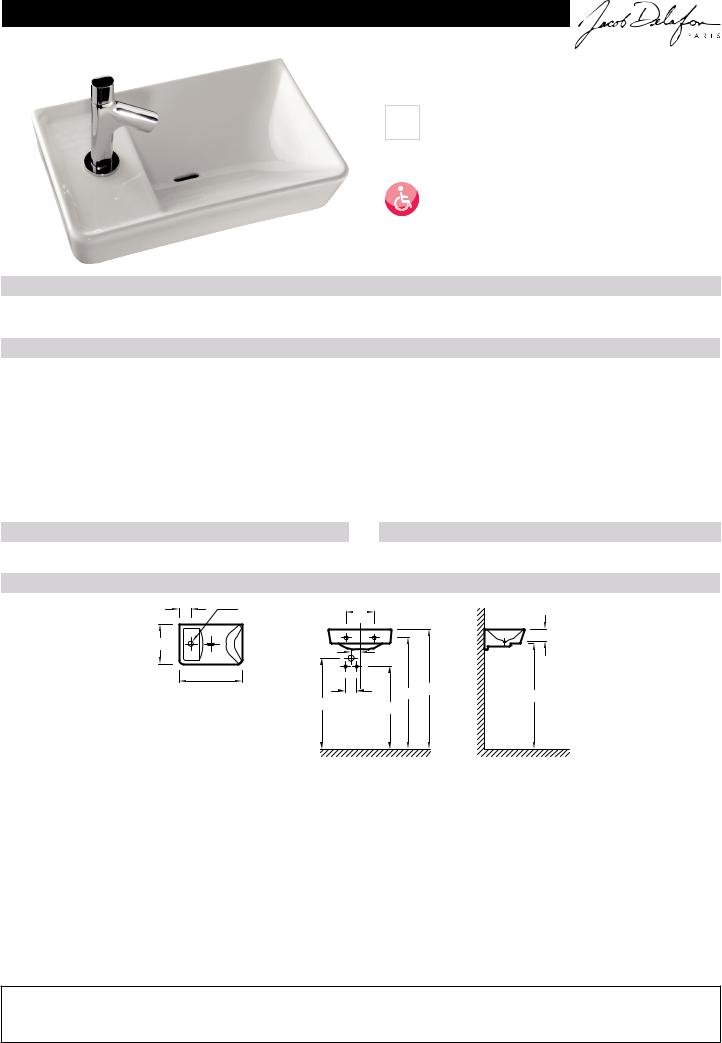 Jacob Delafon REVE E4805-00 Datasheet