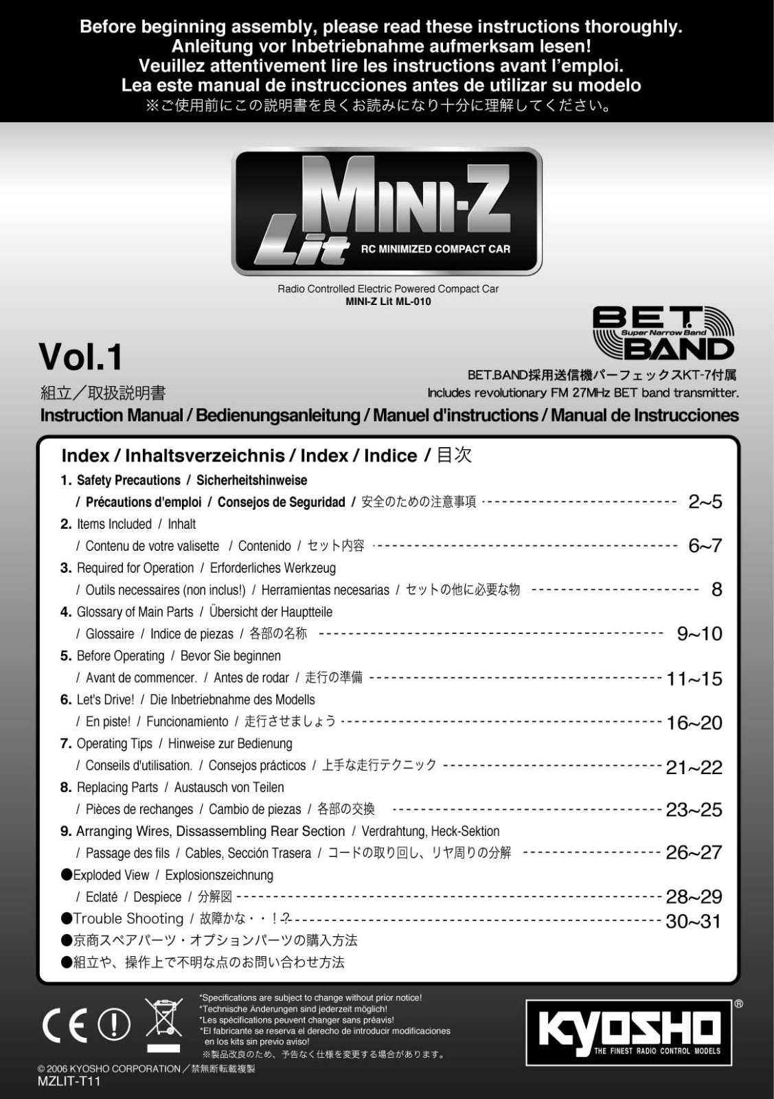 KYOSHO MINI-Z Lit User Manual