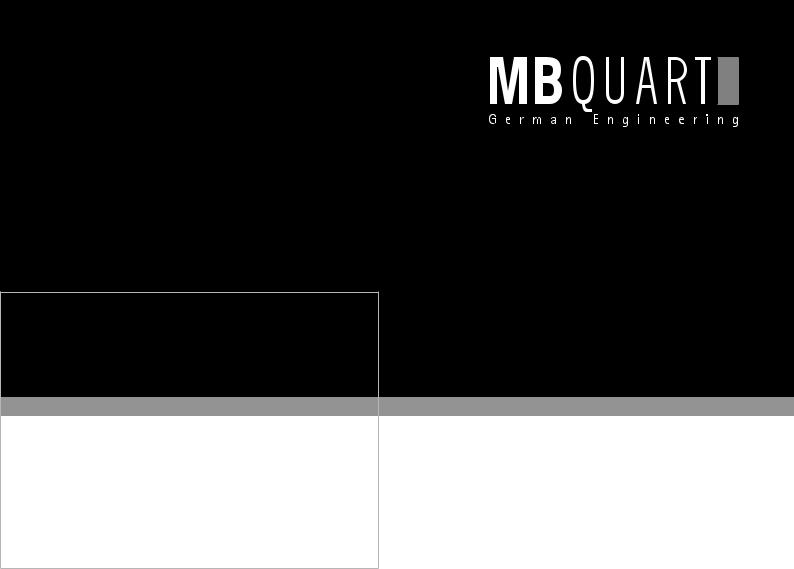 MB QUART DTE 169 User Manual