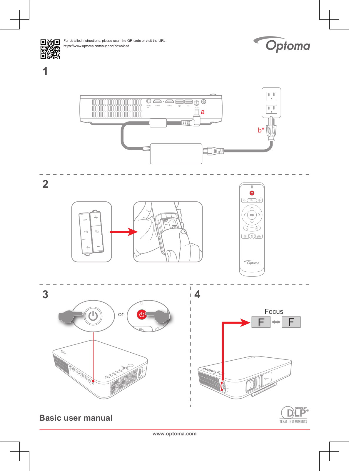 Optoma E1P0P00BE1Z3 Quick Start Guide