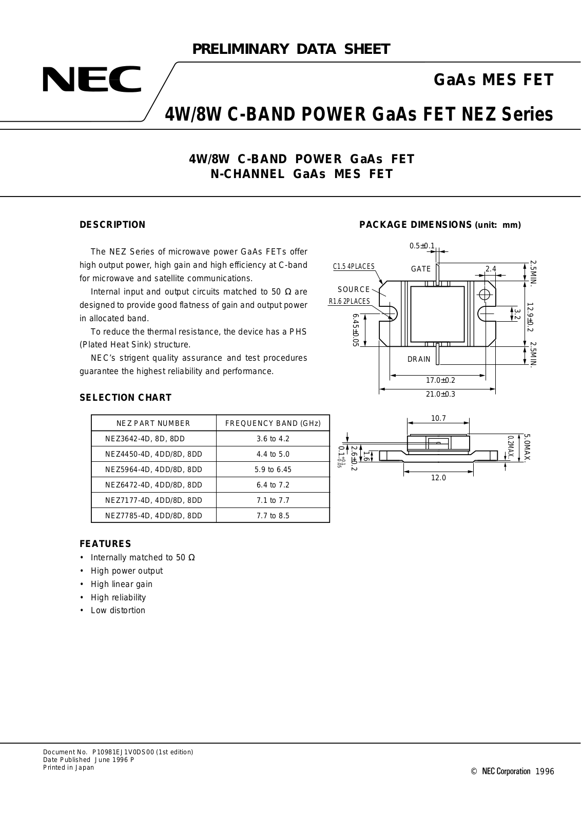 NEC NEZ7177-3A(1), NEZ7177-3AM, NEZ7177-3AM(1), NEZ7177-3B, NEZ7177-3B(2) Datasheet