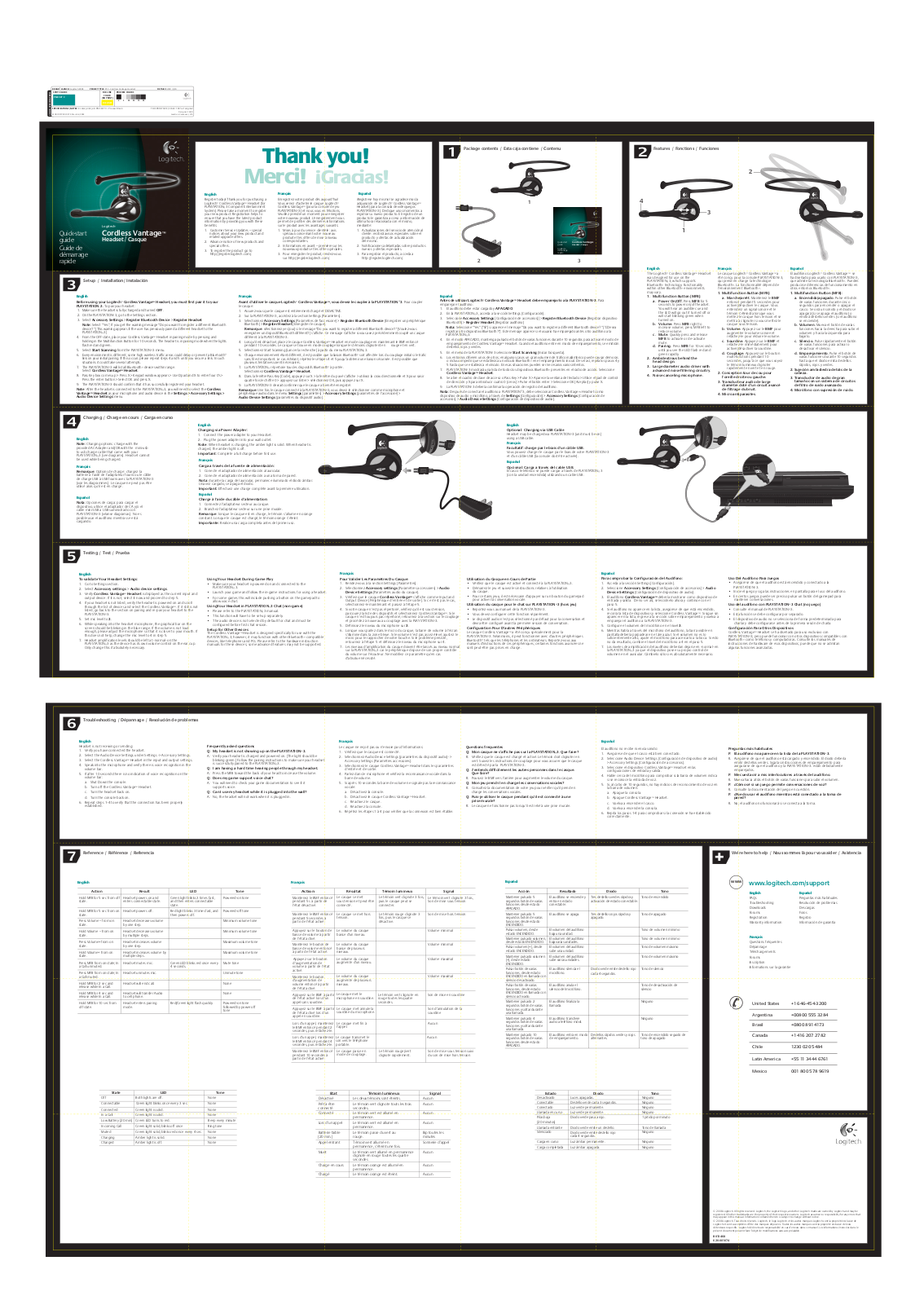 LOGITECH Cordless Vantage Headset PS3 User Manual
