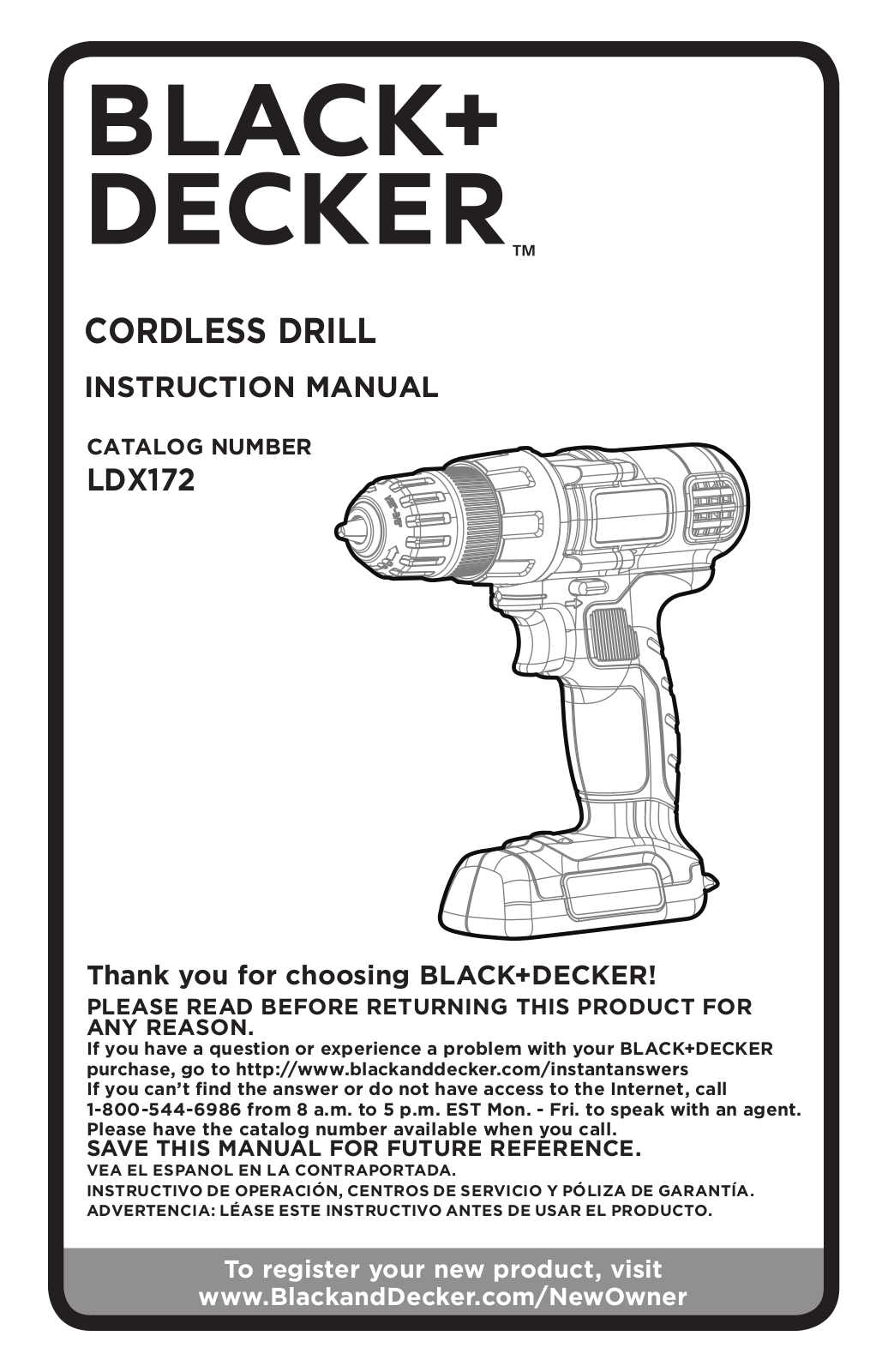 Black & Decker LDX172 User Manual