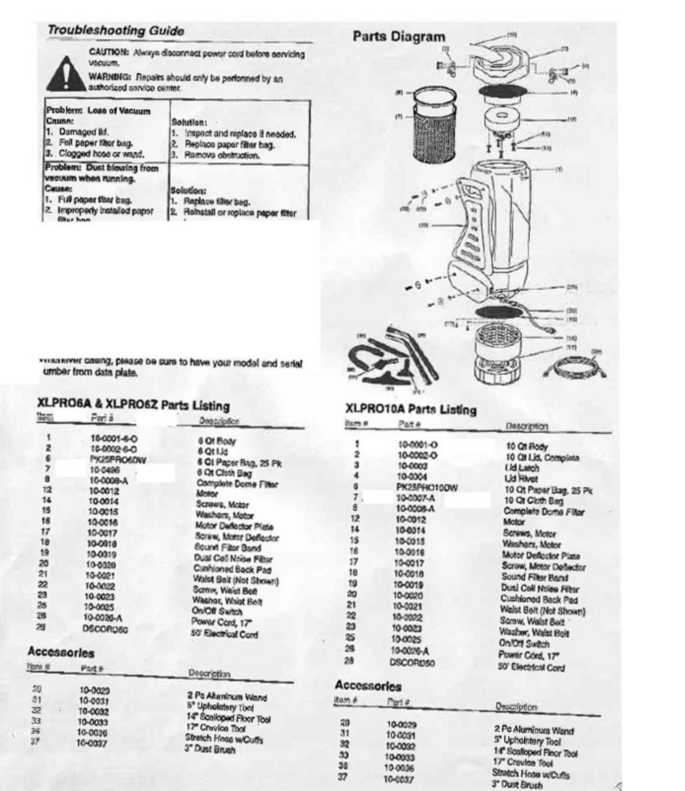 Oreck Xlpro10a Owner's Manual