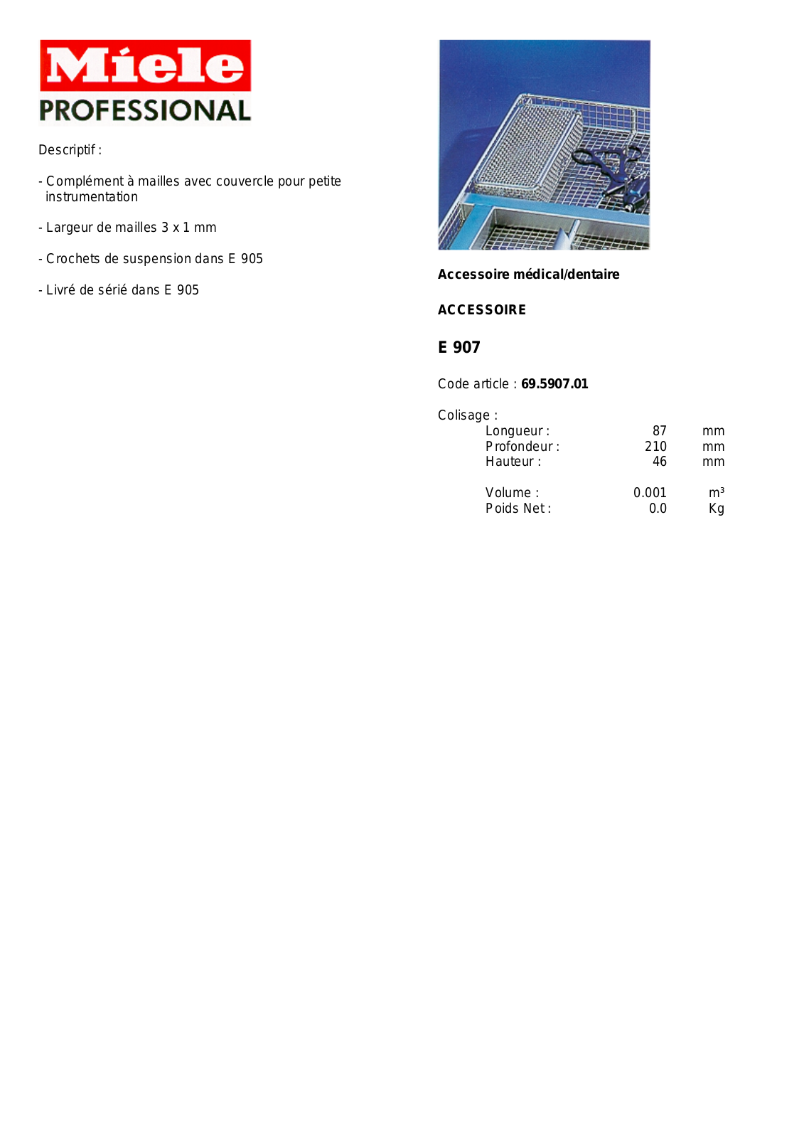 Miele E 907 DESCRIPTION - ManualMachine.com