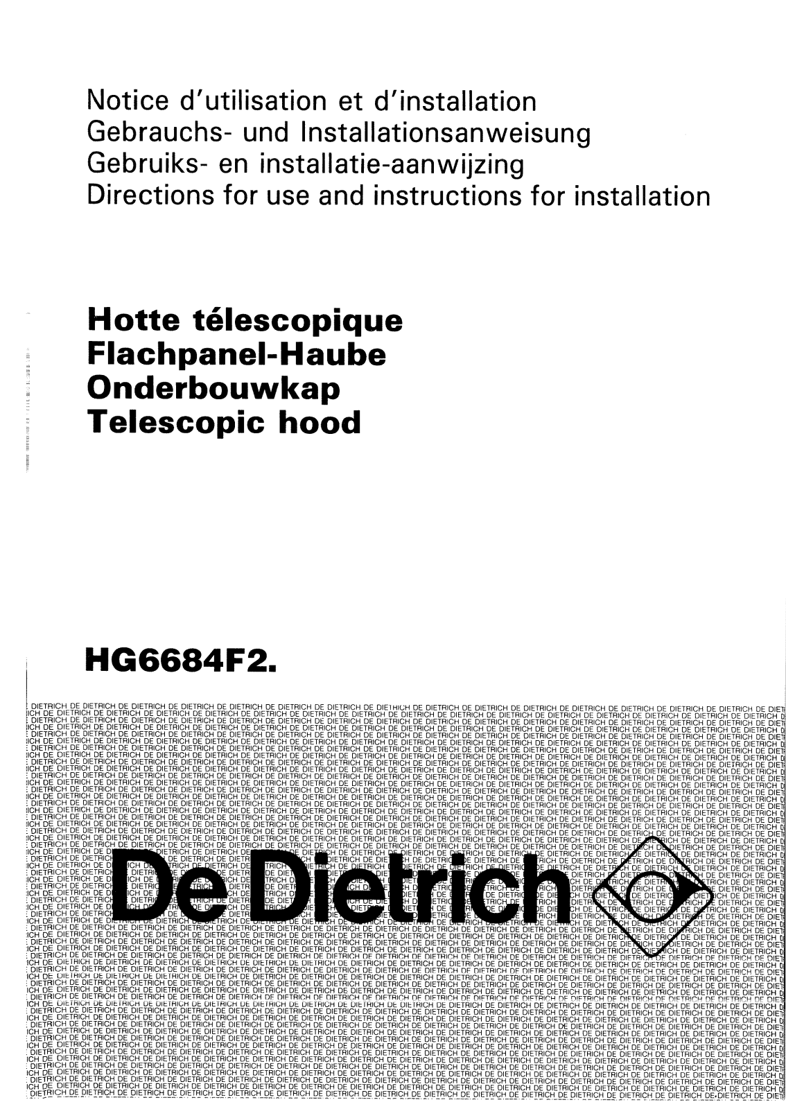 De dietrich HG6684F2 User Manual