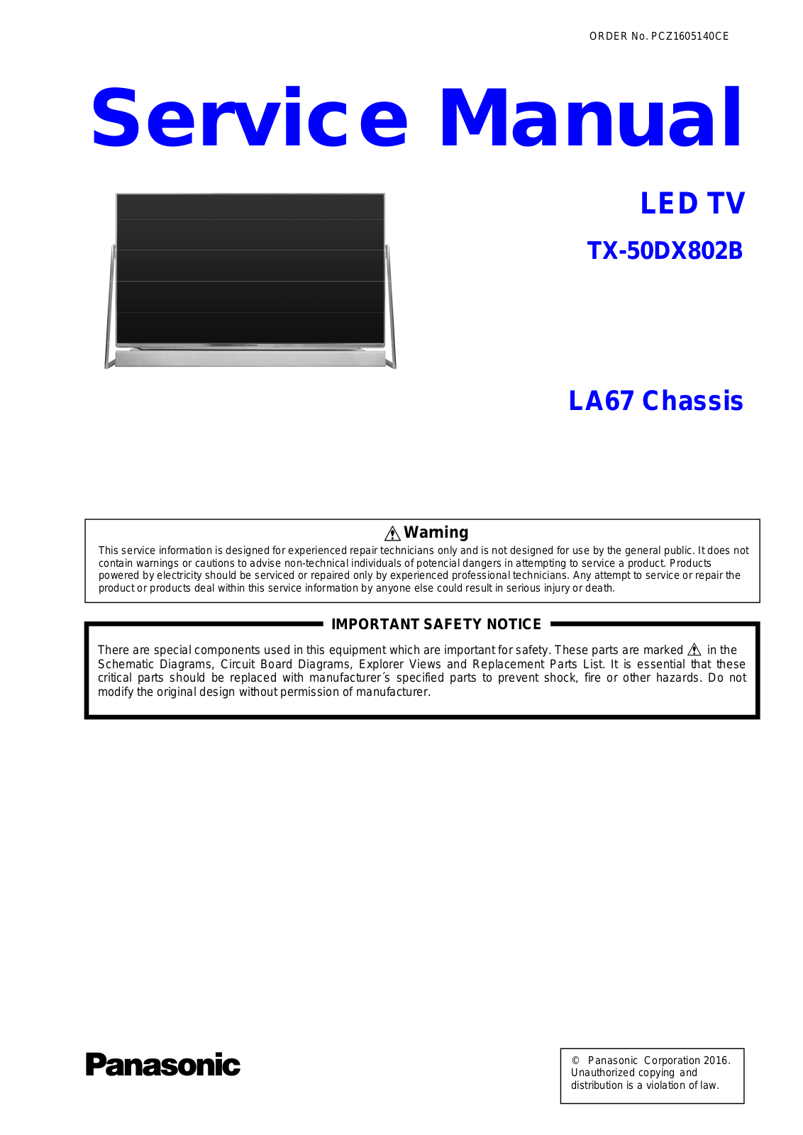 Panasonic TX-50DX802B Schematic