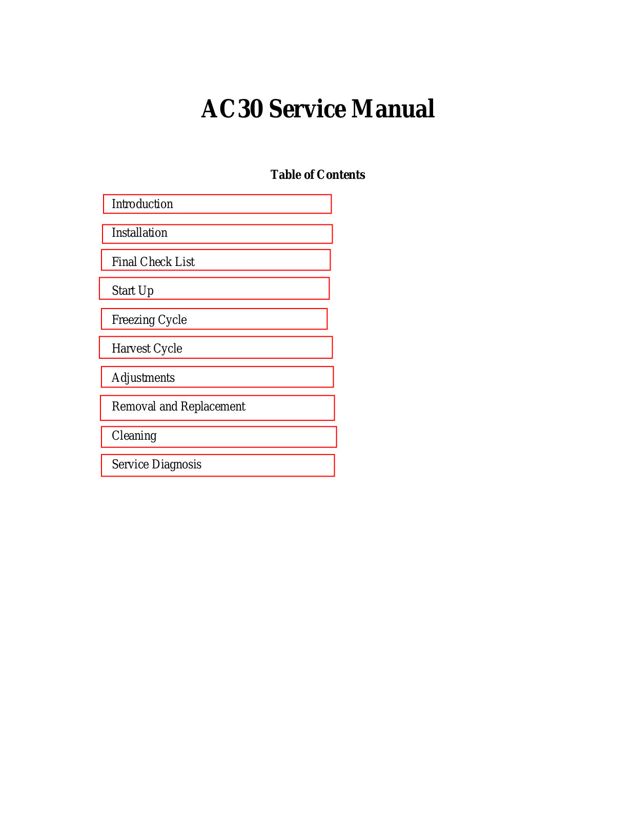 Scotsman AC30 Service Manual