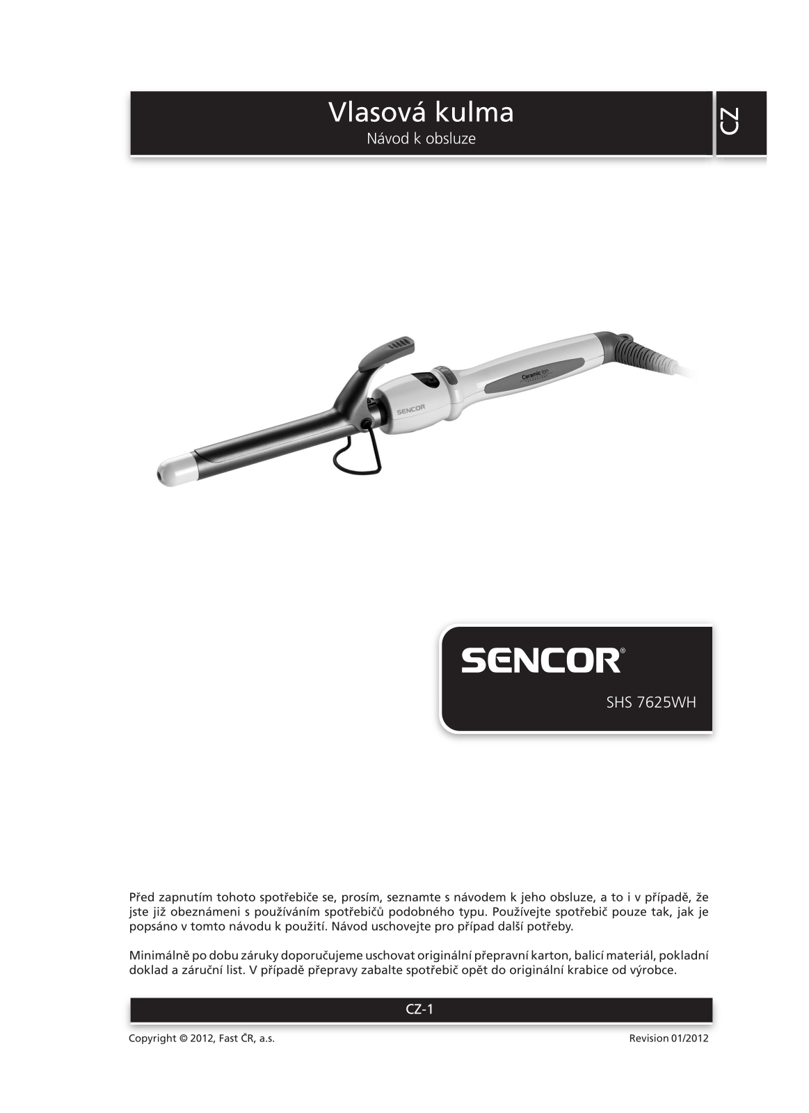 Sencor SHS 7625WH User Manual