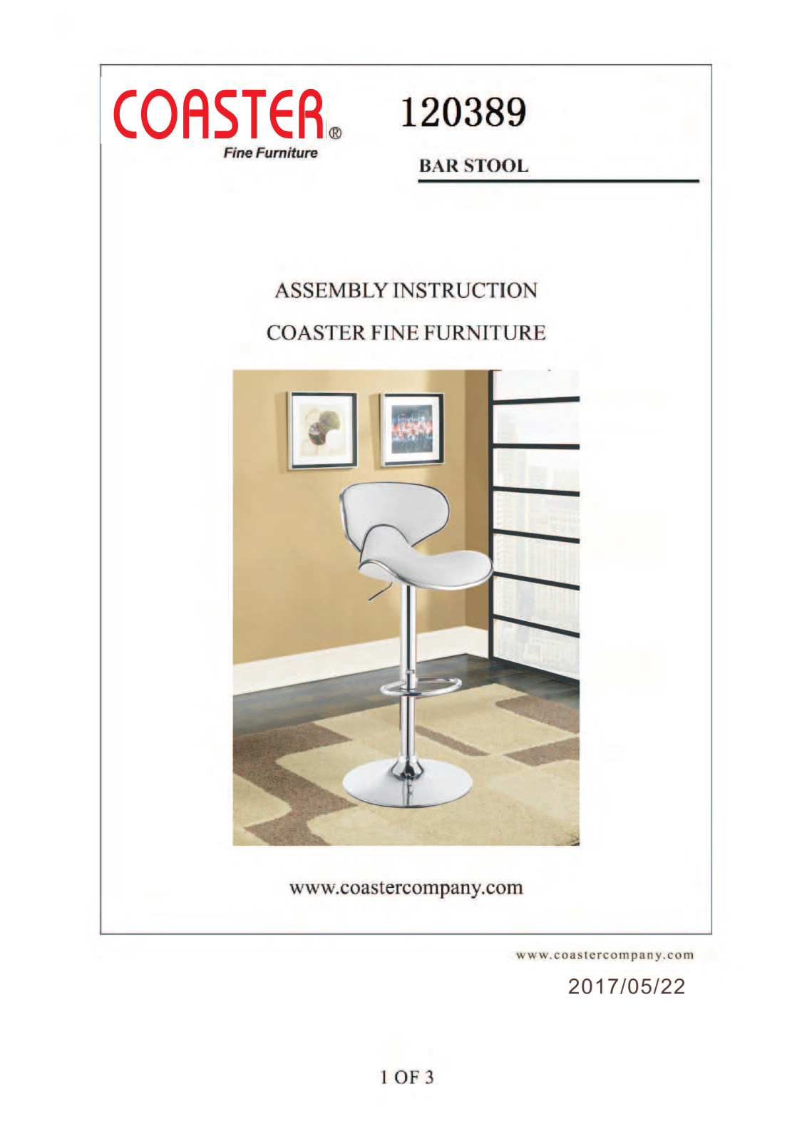 Coaster 120389 Assembly Guide - ManualMachine.com