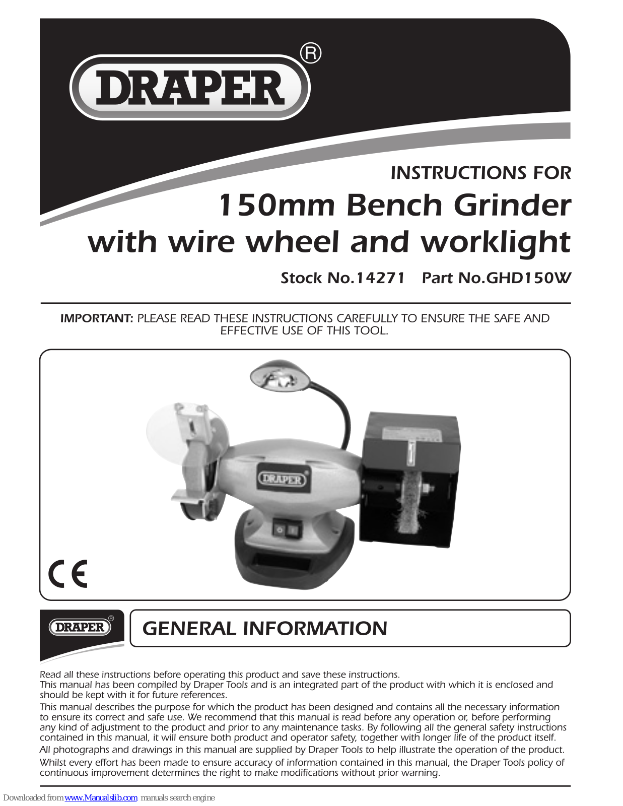 Draper GHD150W Instructions For - ManualMachine.com