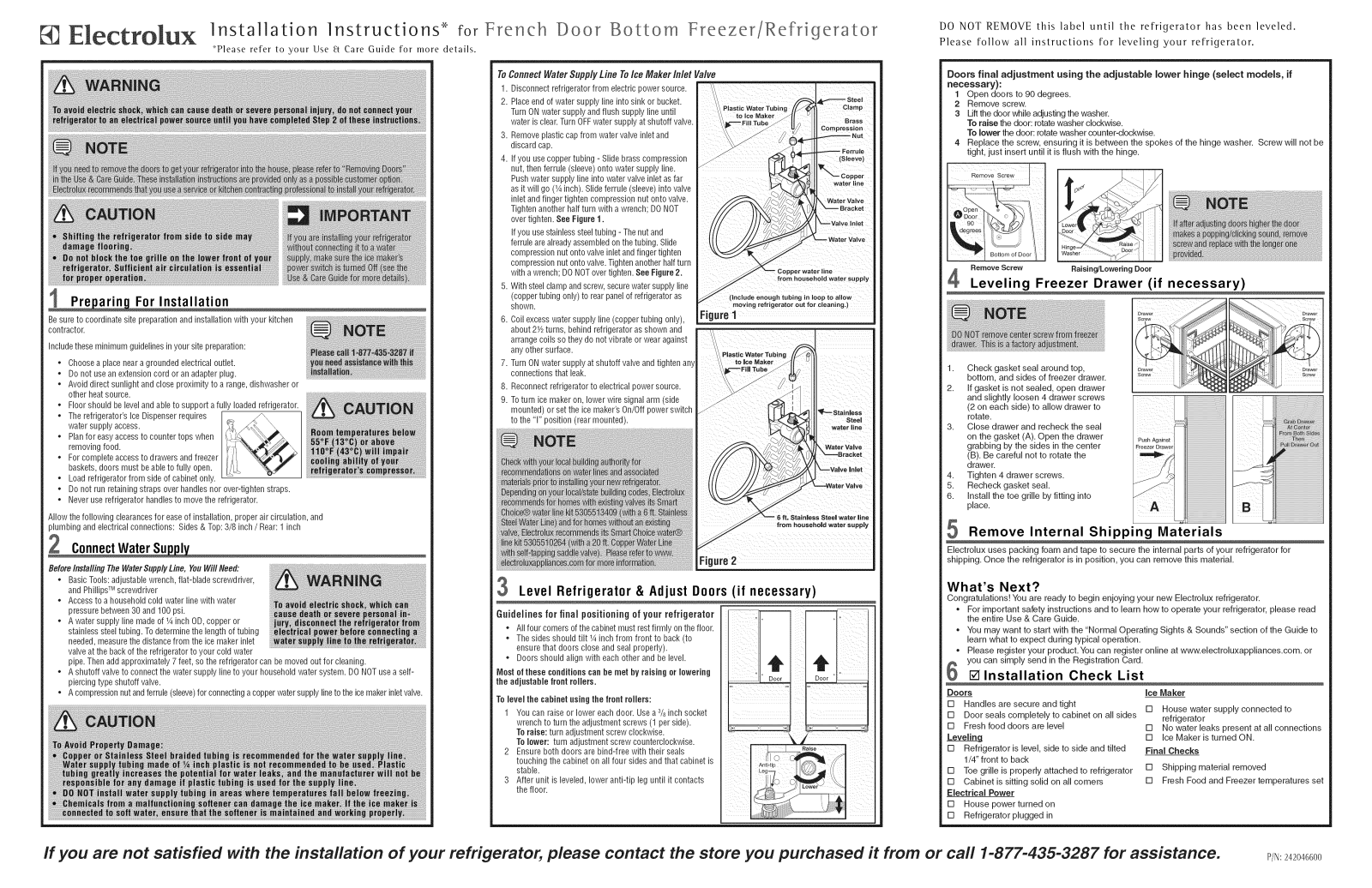 Electrolux E23BC68JPS0, E23BC68JPS1, E23BC68JPS3, E23BC68JSS0, E23BC68JSS1 Installation Guide - ManualMachine.com
