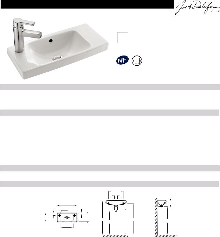 Jacob Delafon ODEON UP E4701-00 Datasheet