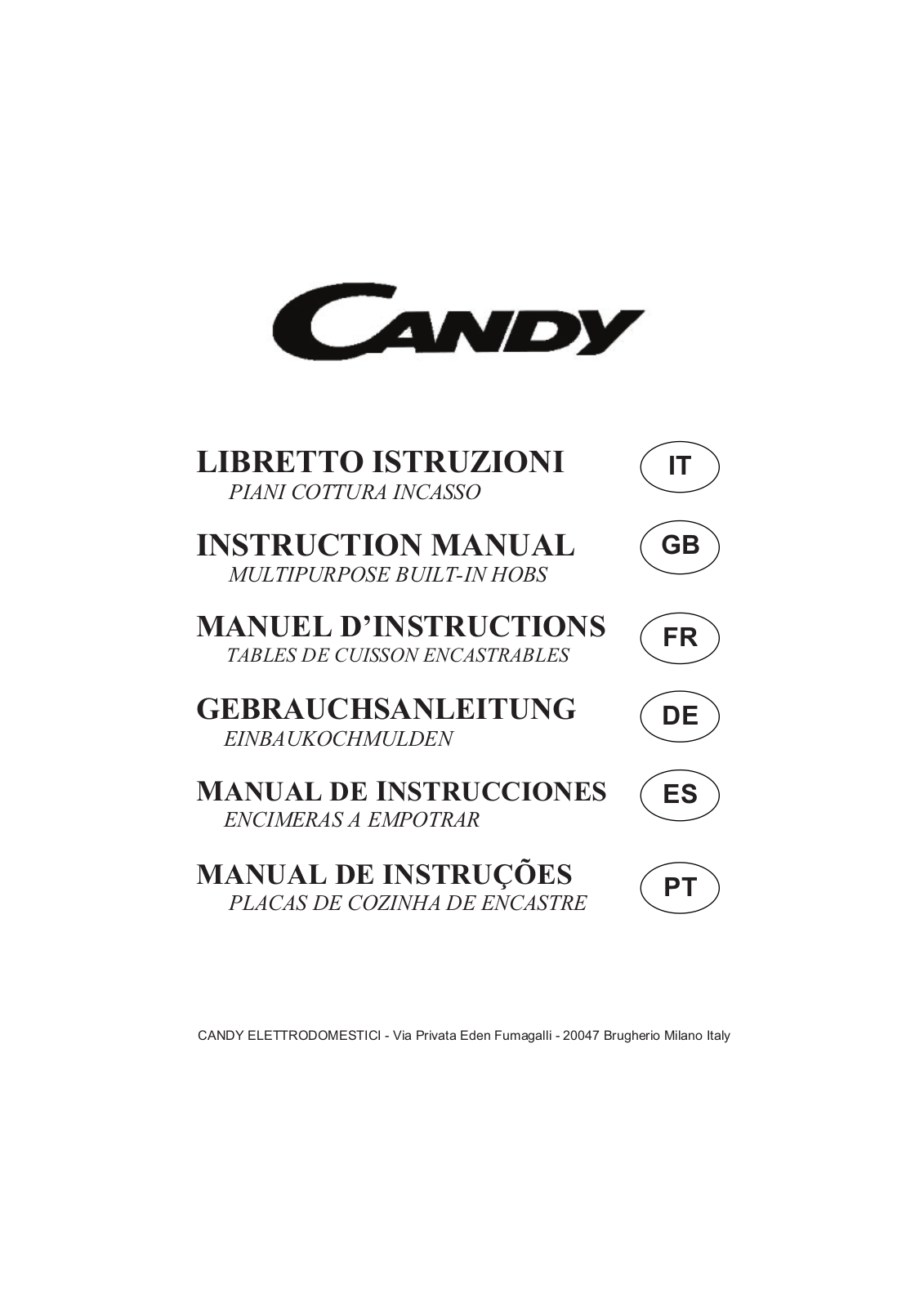 CANDY CDI32B User Manual