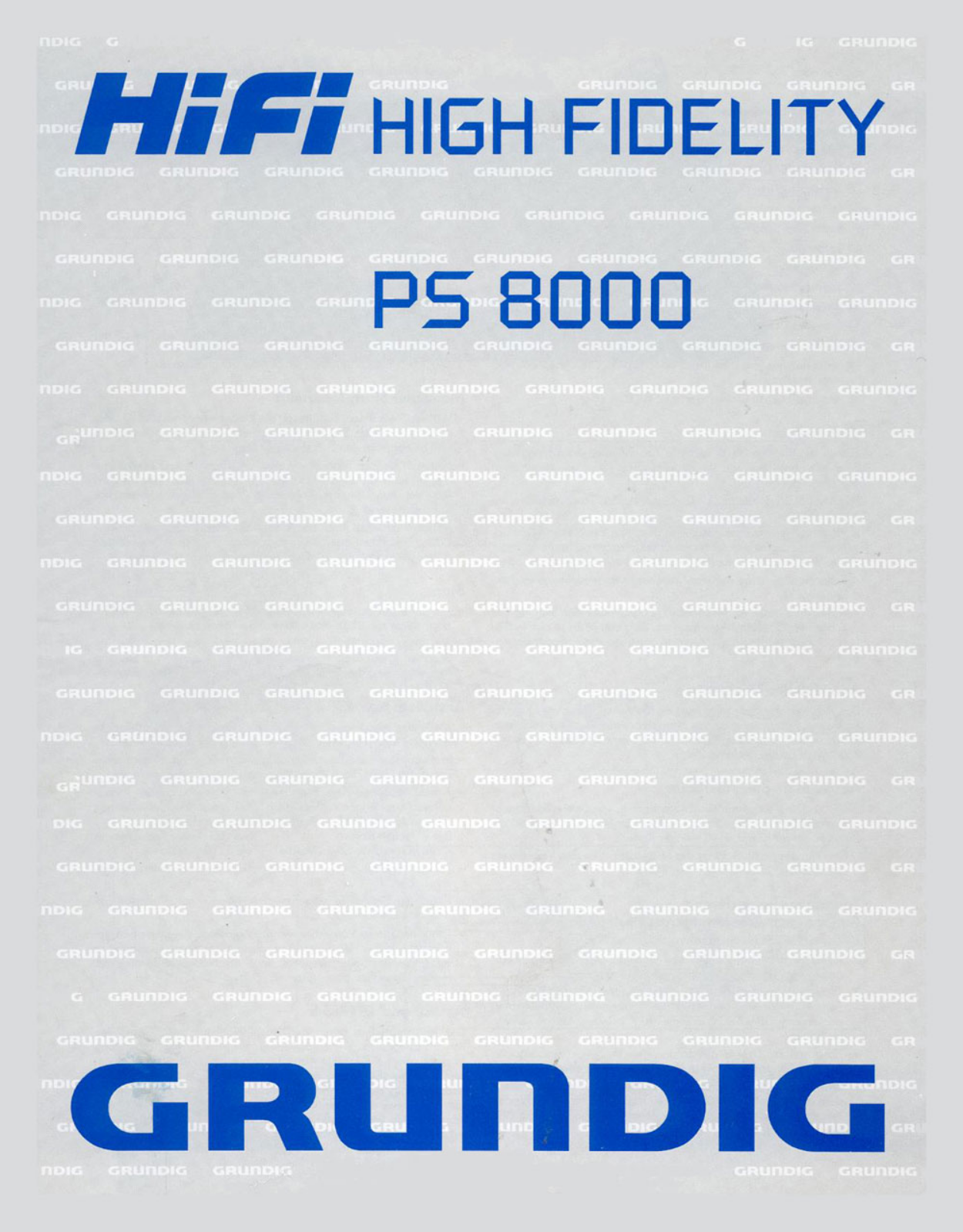 Grundig PS-8000 Owners manual