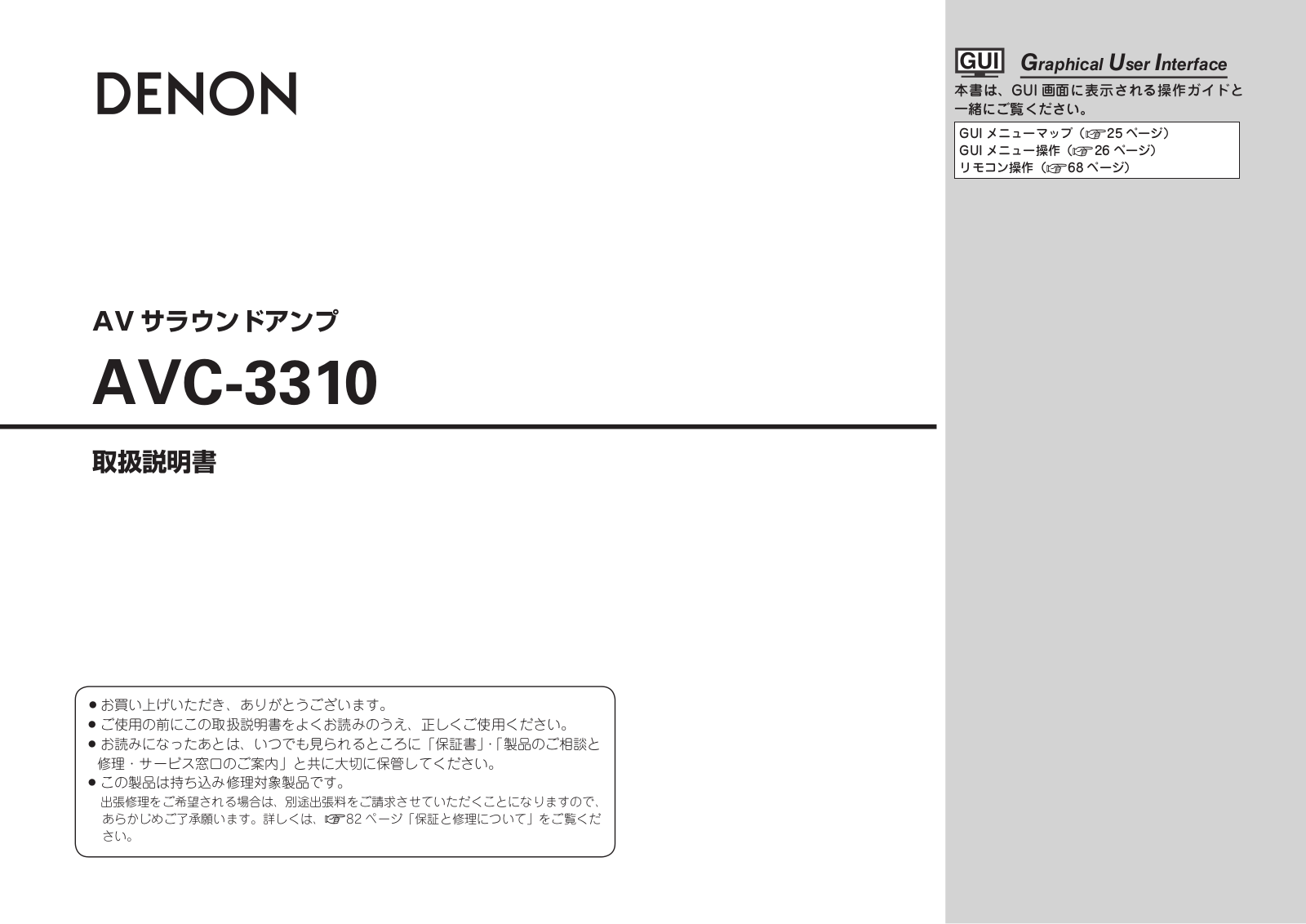 Denon AVC-3310 User Manual