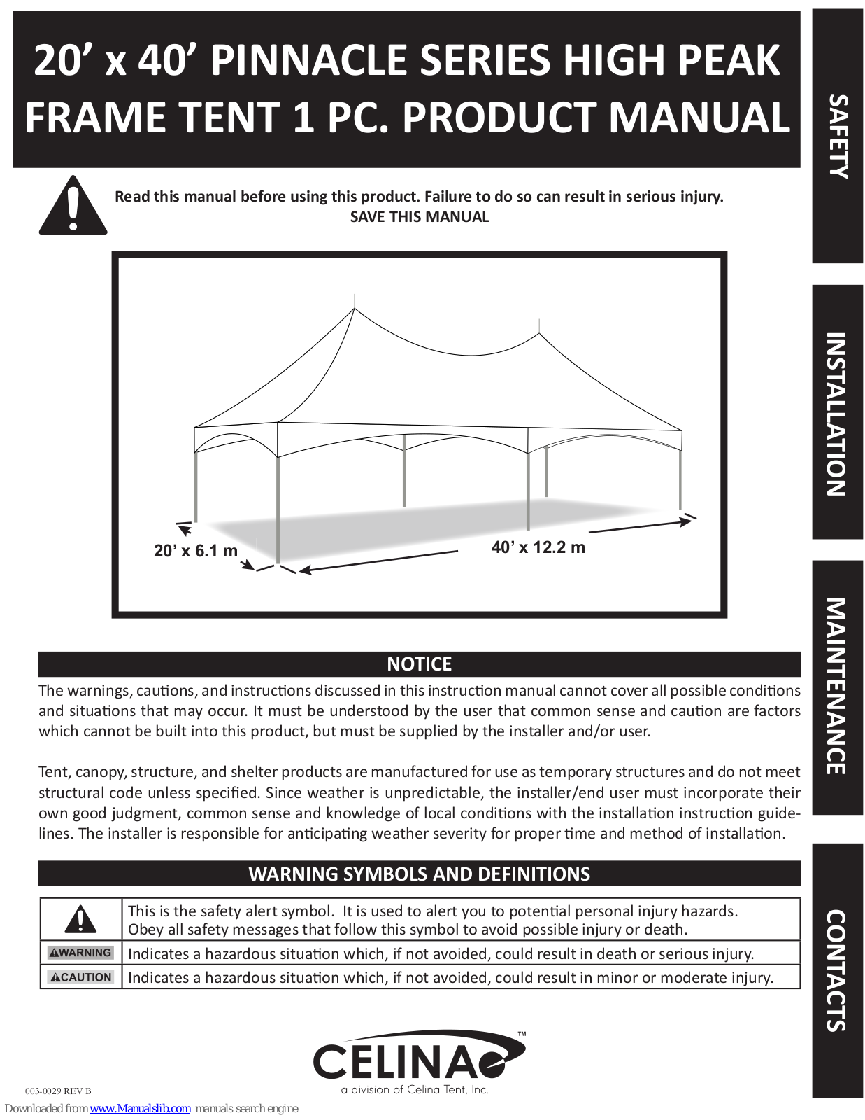 Celina PINNACLE SERIES Product Manual - ManualMachine.com