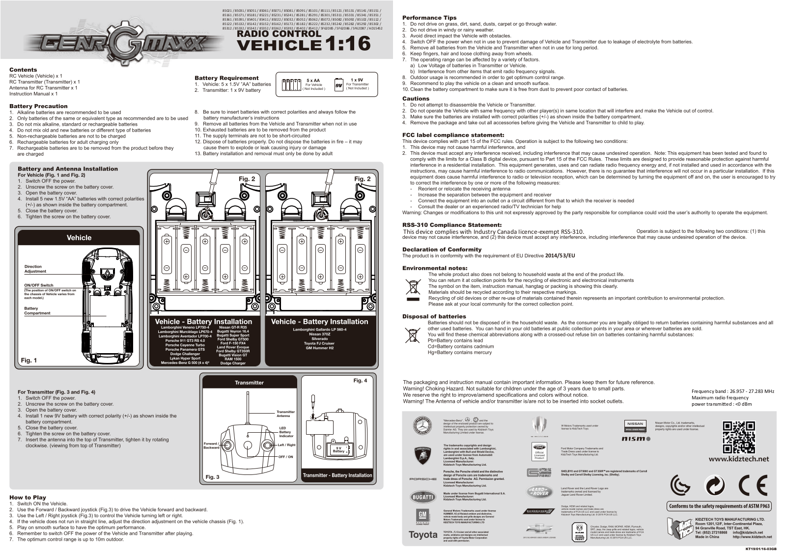 KIDZTECH TOYS 8502118 27MTX User Manual