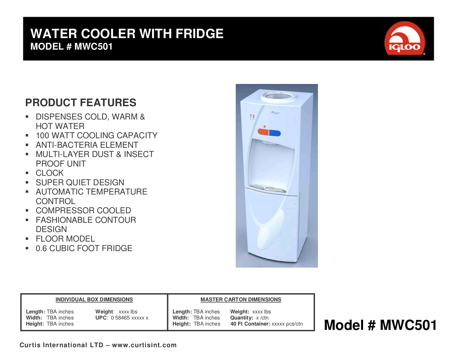 Curtis MWC501 User Manual