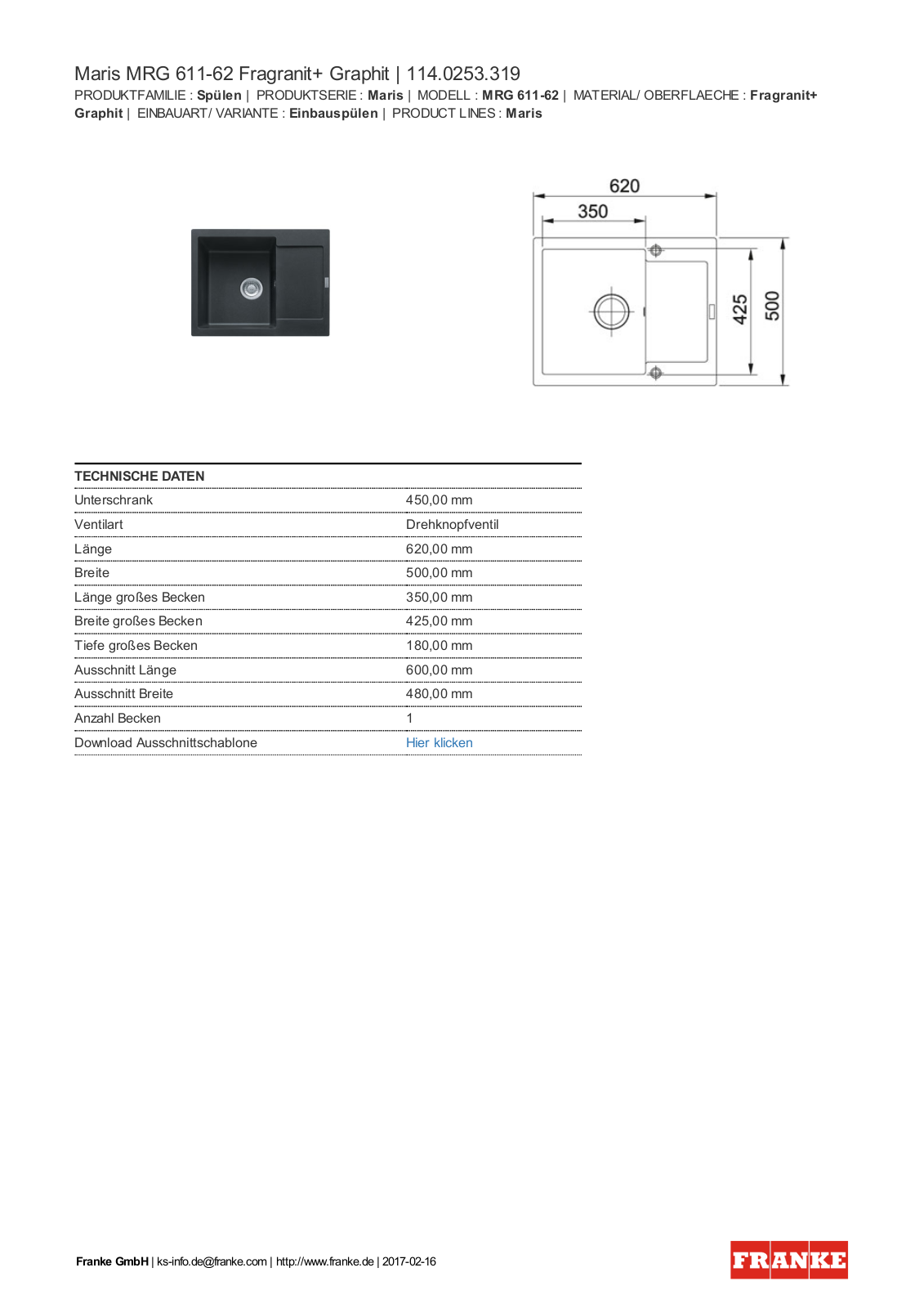 Franke 114.0253.319 Service Manual