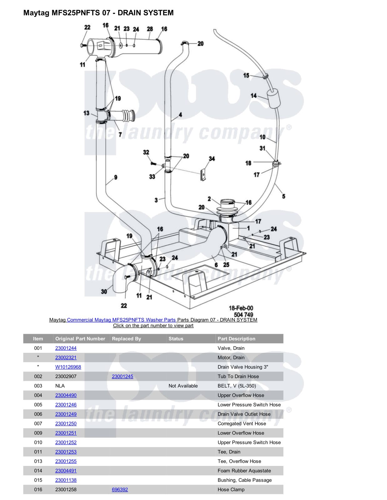 Maytag MFS25PNFTS Parts Diagram