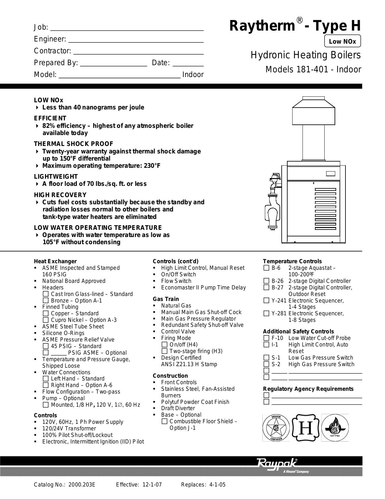 Raypak H-181 User Manual