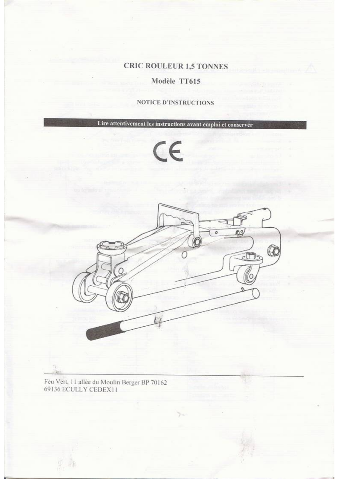 FEU VERT TT615 User Manual