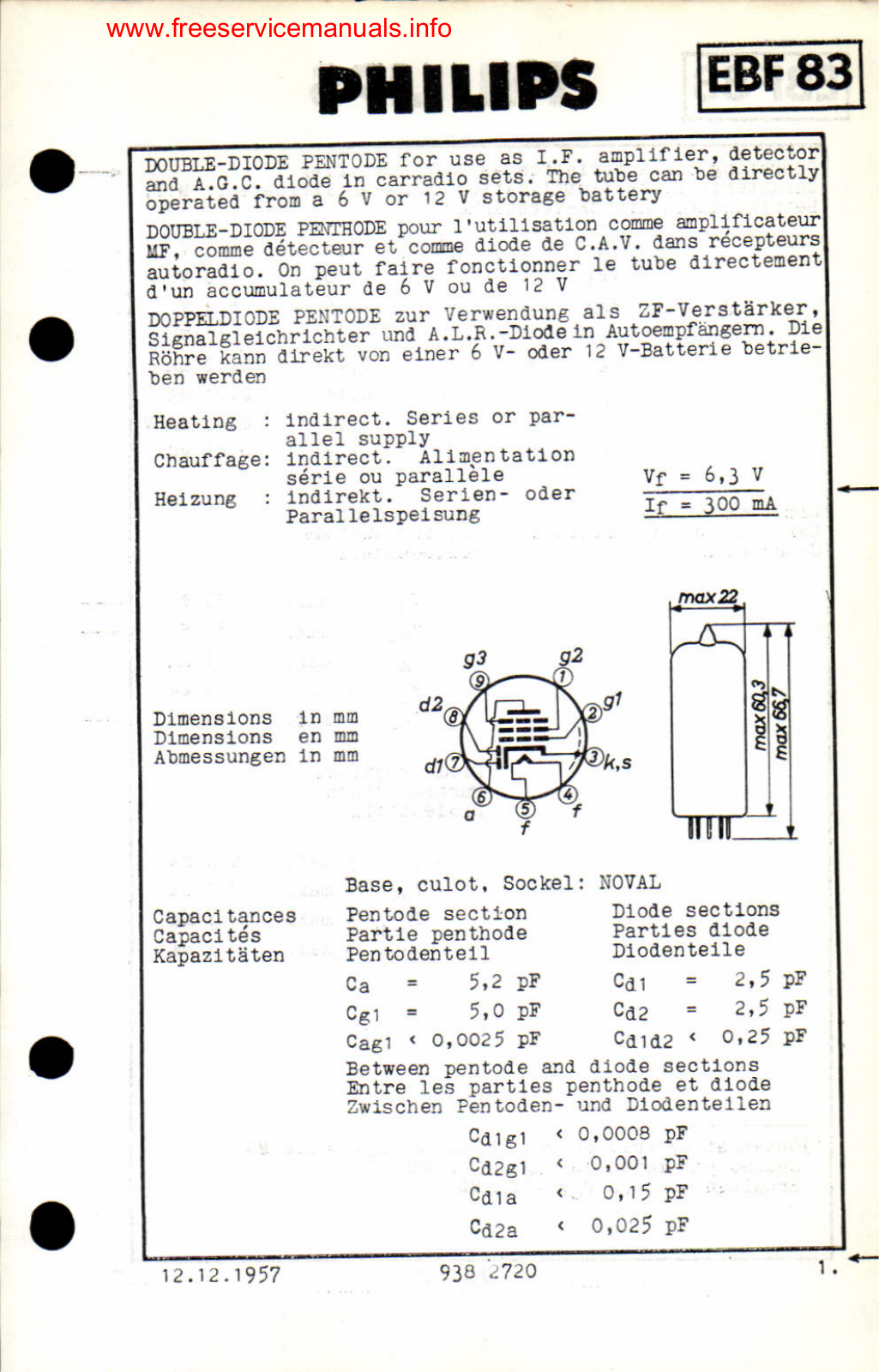 Philips EBF83 DATASHEETS