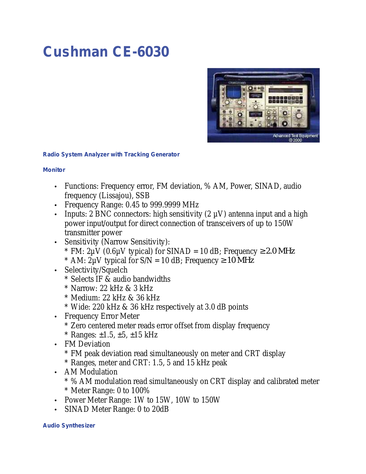 Atec 6030 User Manual