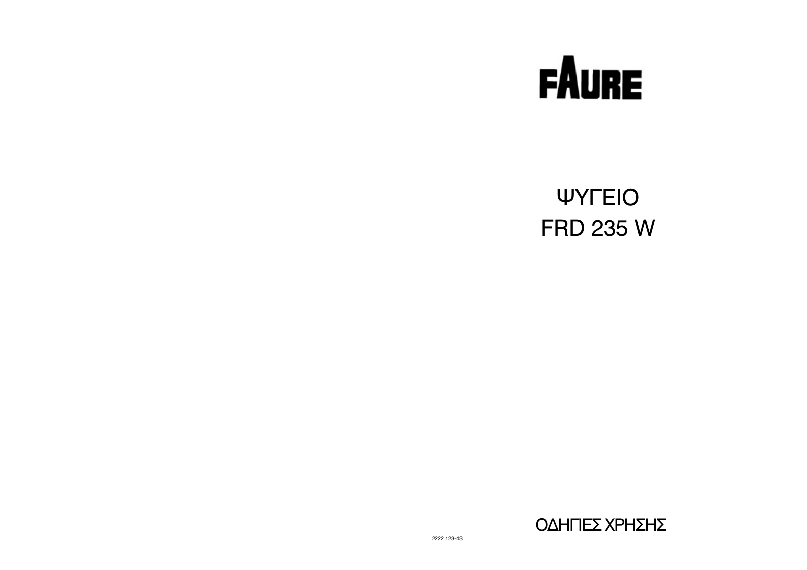 Faure FRD235W User Manual