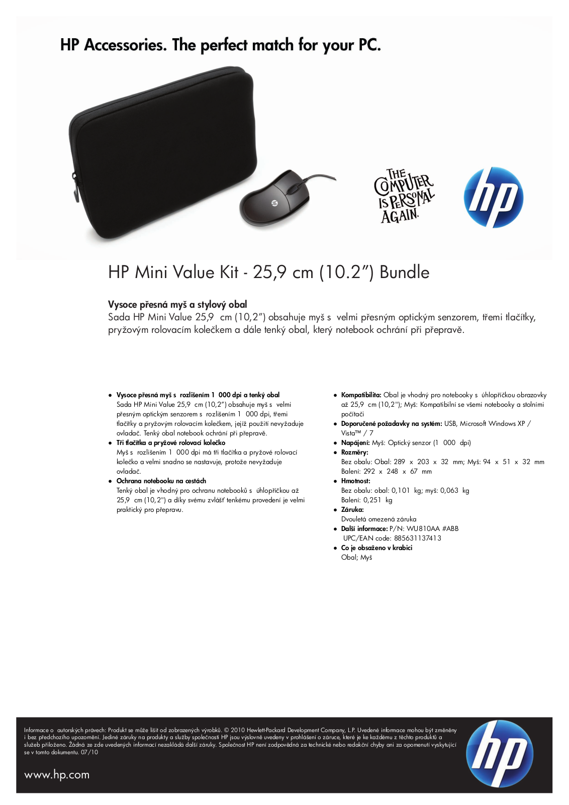 HP WU810AA User Manual