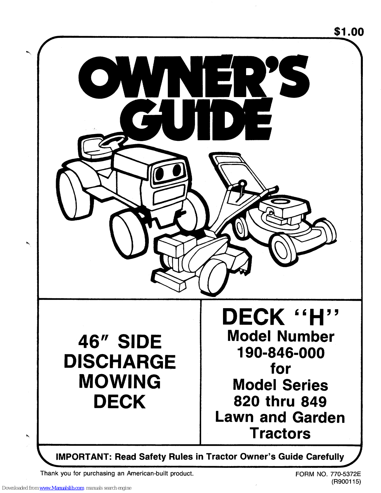 MTD 190-846-000 Owner's Manual