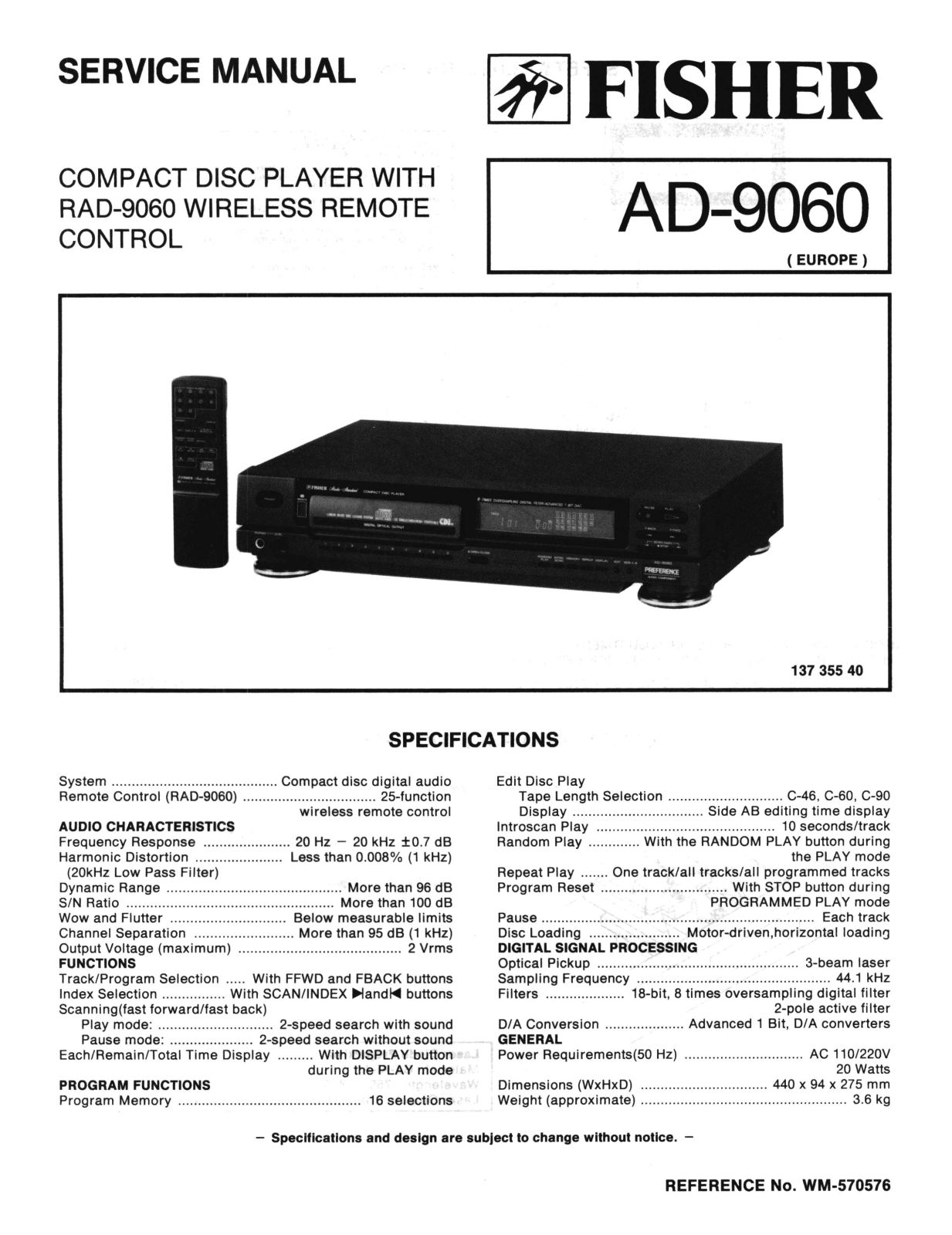 Fisher AD-9060 Schematic