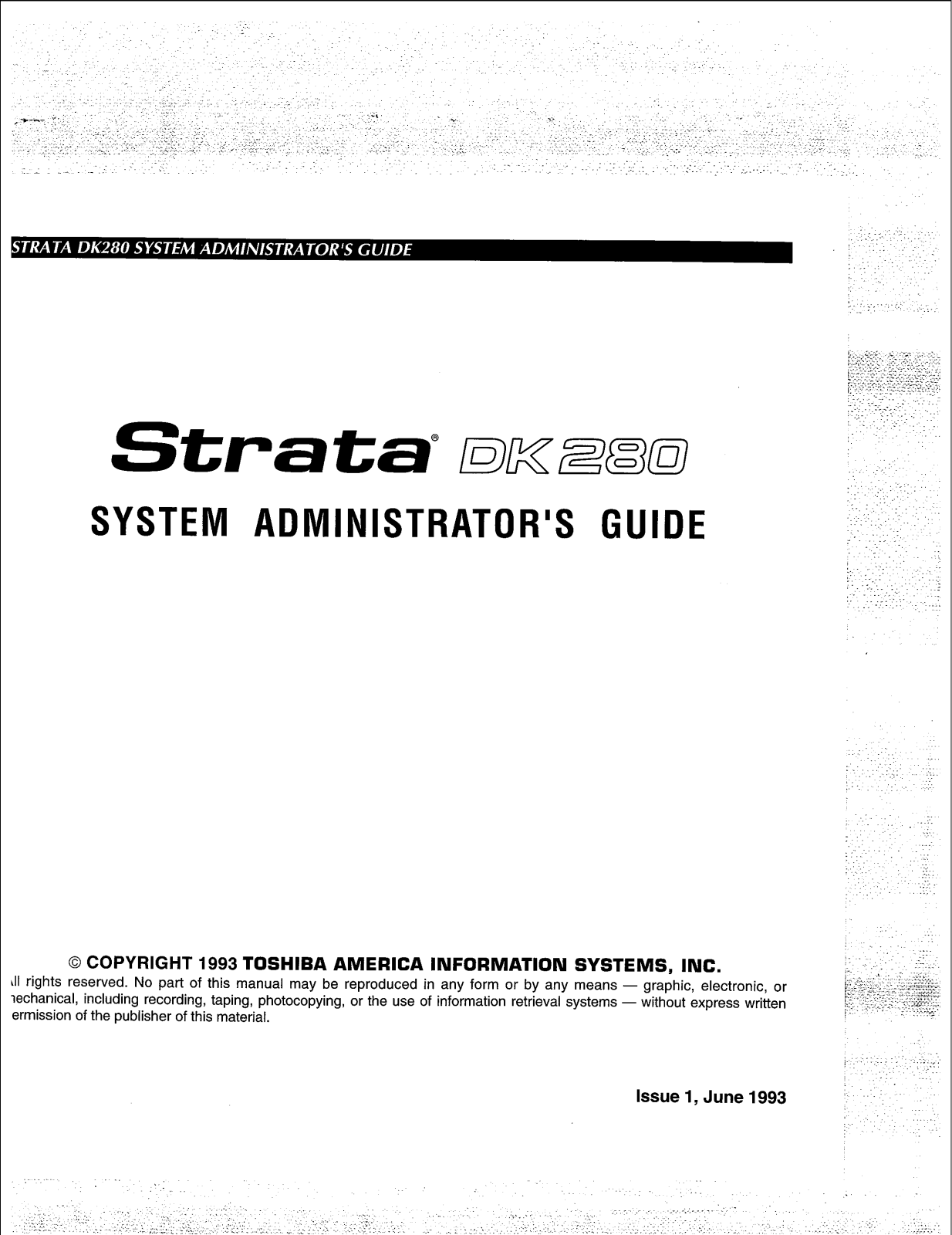 Toshiba DK 280 User Guide