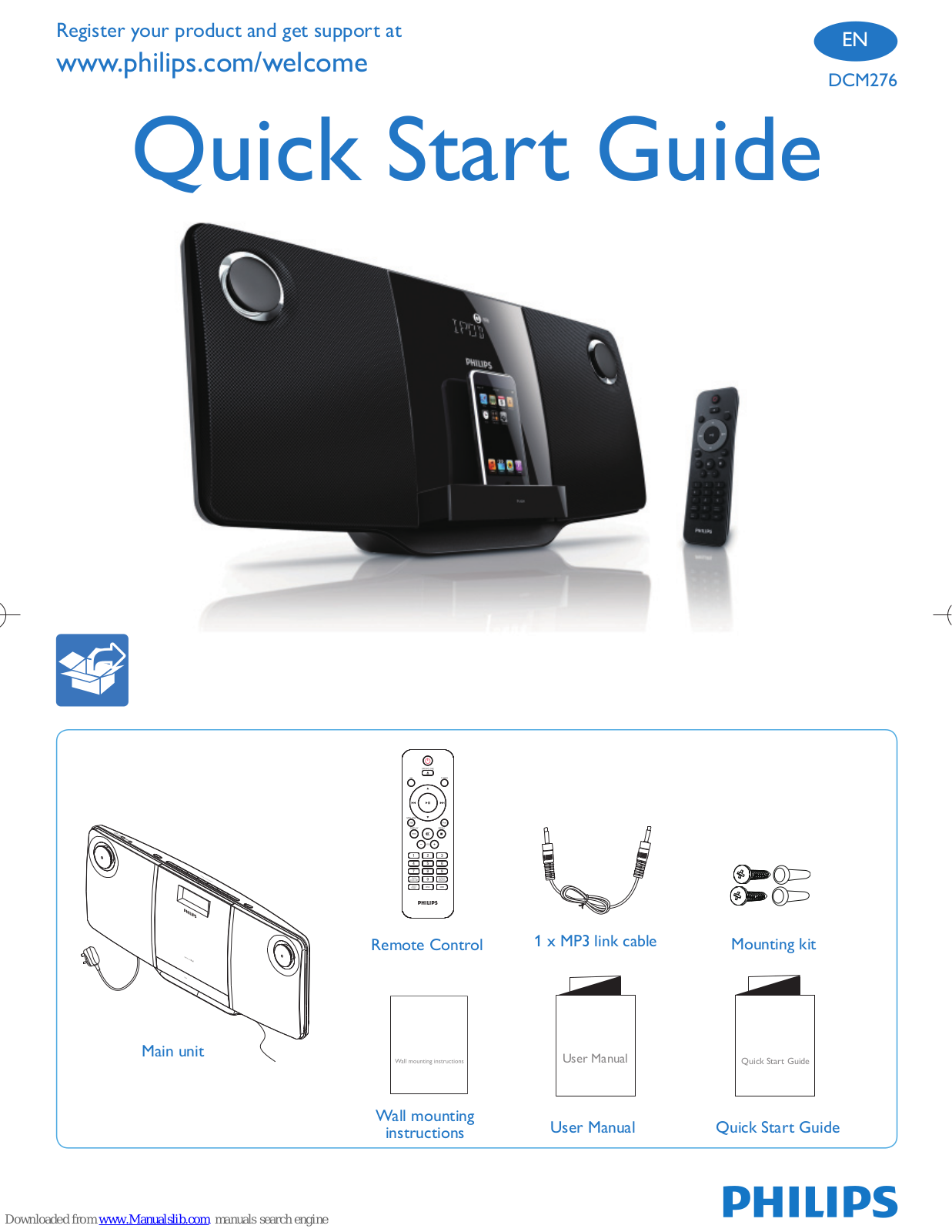 Philips DCM276/05, DCM276/37, DCM276/37B, DCM276 Quick Start Manual - ManualMachine.com