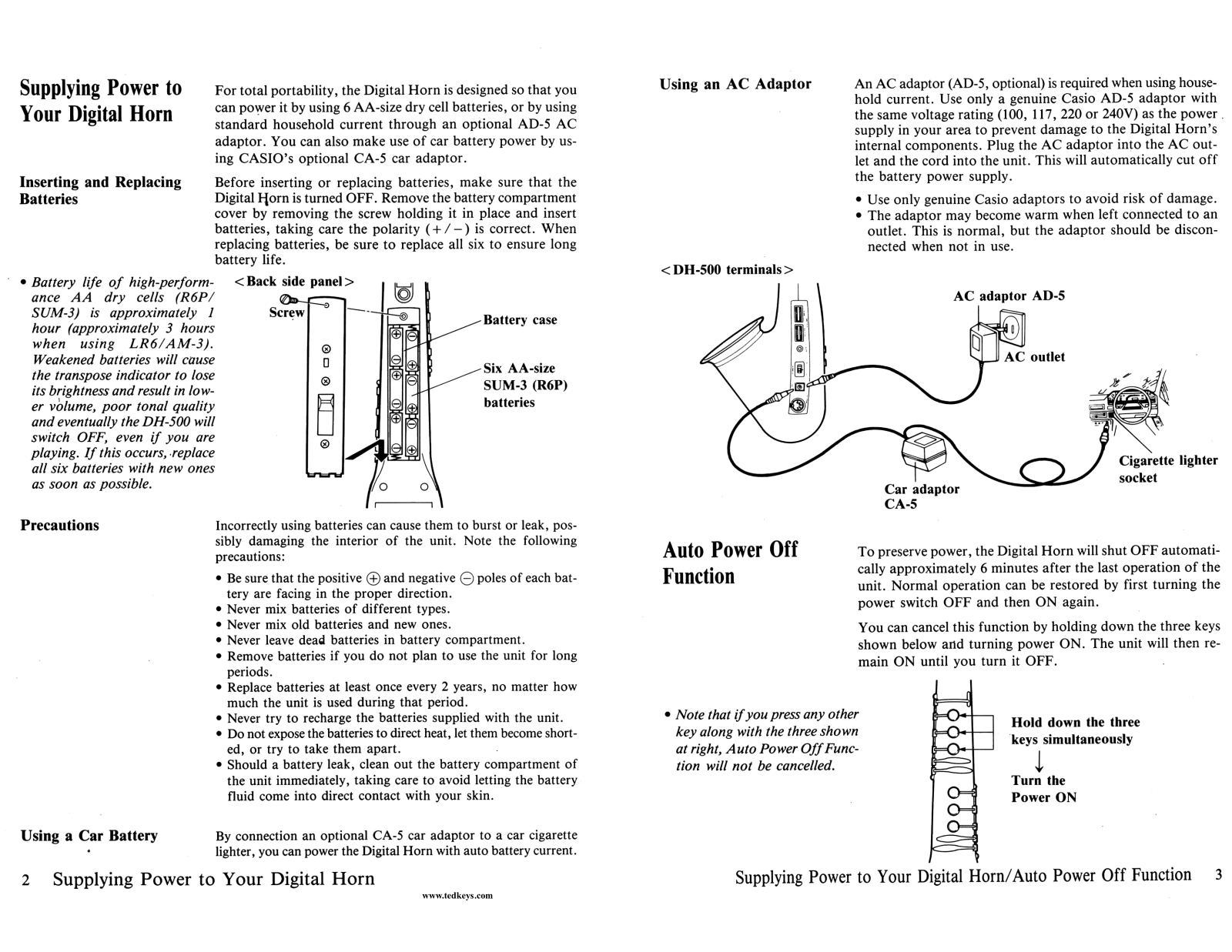 Casio DH-500 User Manual