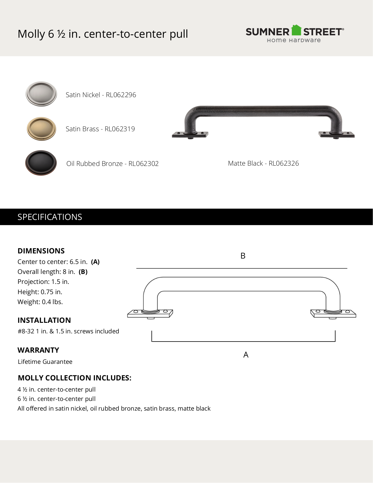 Sumner Street Home Hardware CTHD1163 Specifications - ManualMachine.com
