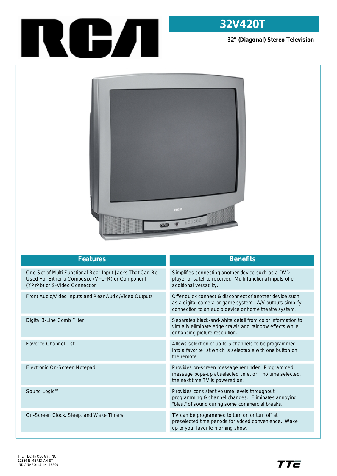 RCA 32V420T User Manual