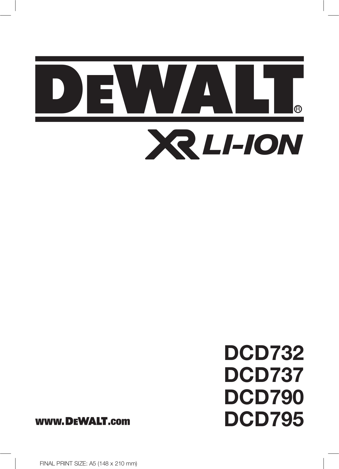 DeWALT DCD737P2 User manual