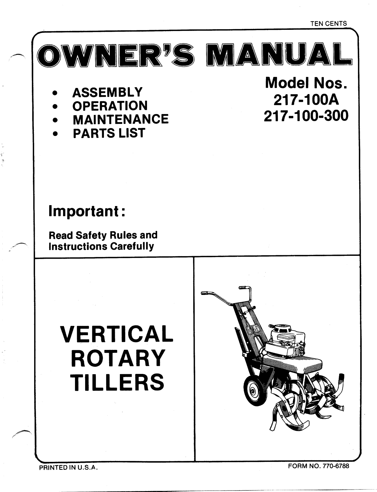 MTD 217-100-300 User Manual