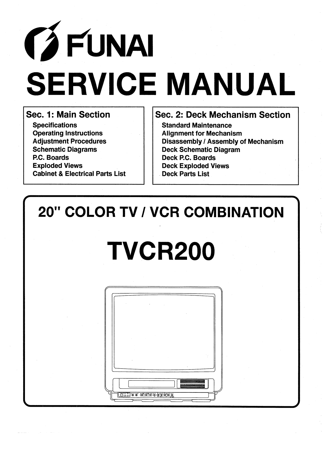 Funai TVCR200 Schematic