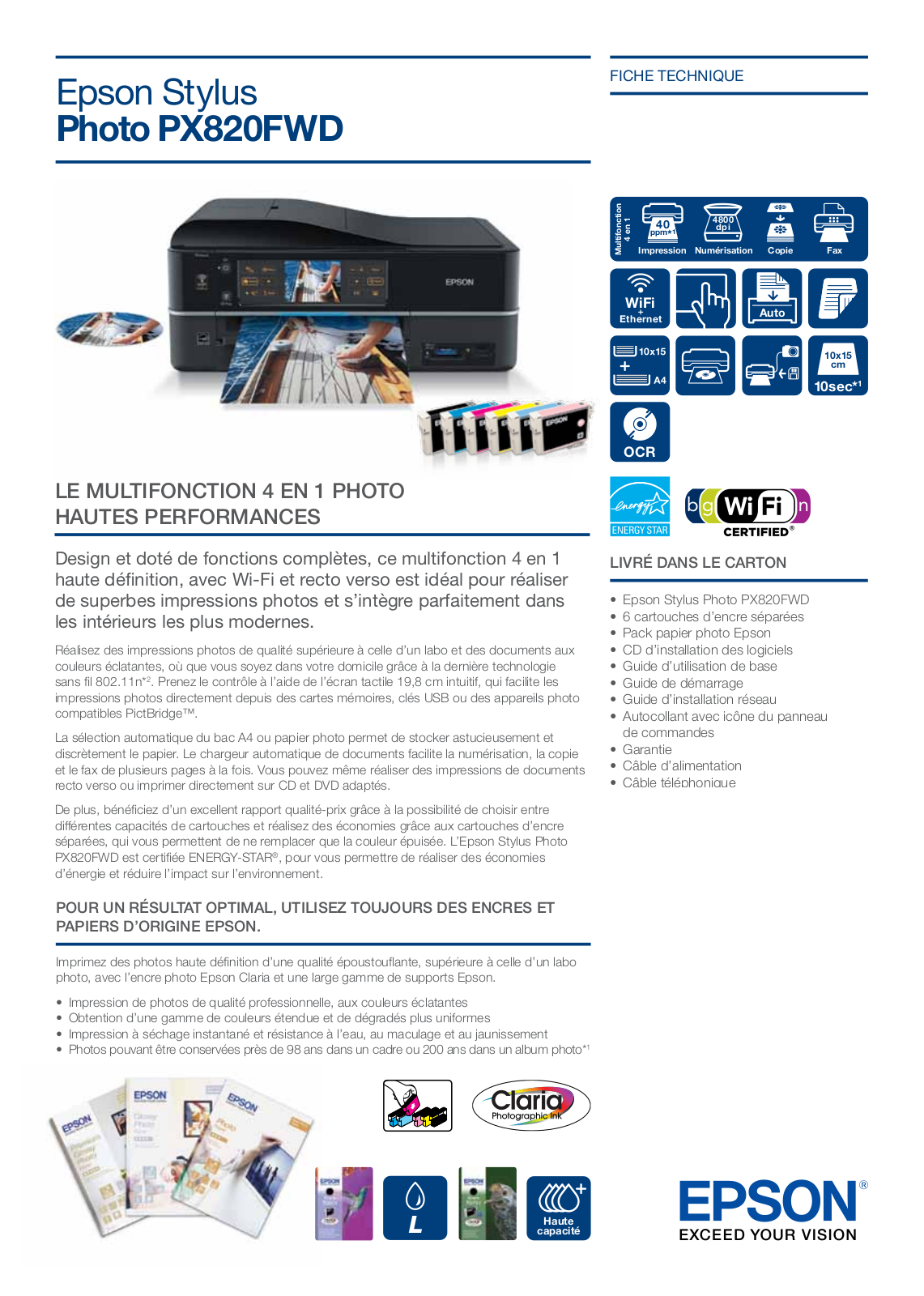 EPSON PX820FWD, STYLUS PHOTO PX820FWD User Manual