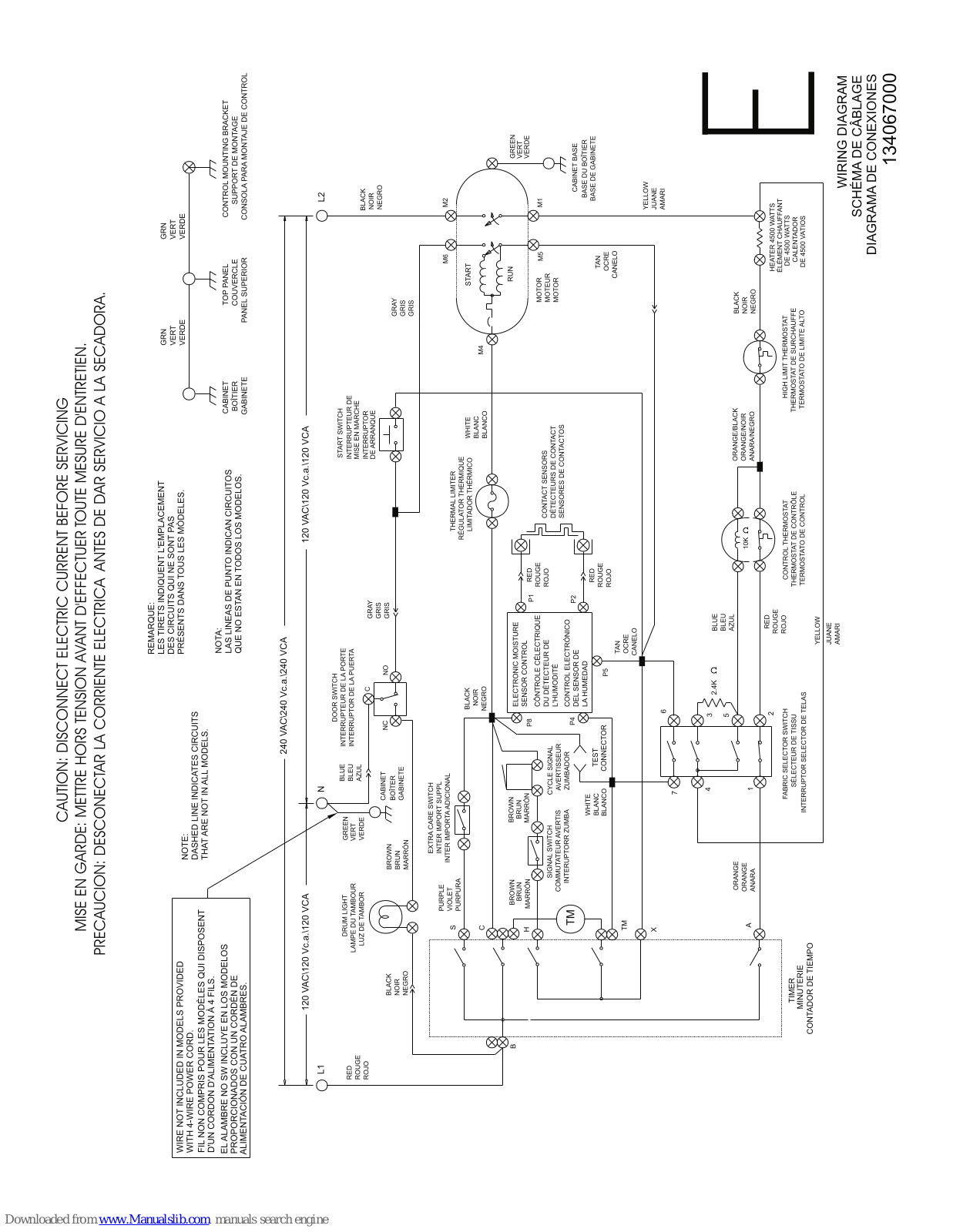 Frigidaire GLER1042FS - Electric Dryer, FRE5714KW - 5.7 cu. Ft. Electric Dryer Wiring Diagram