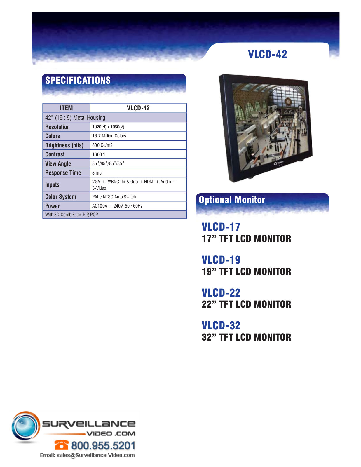 Veilux VLCD-42 Specsheet - ManualMachine.com