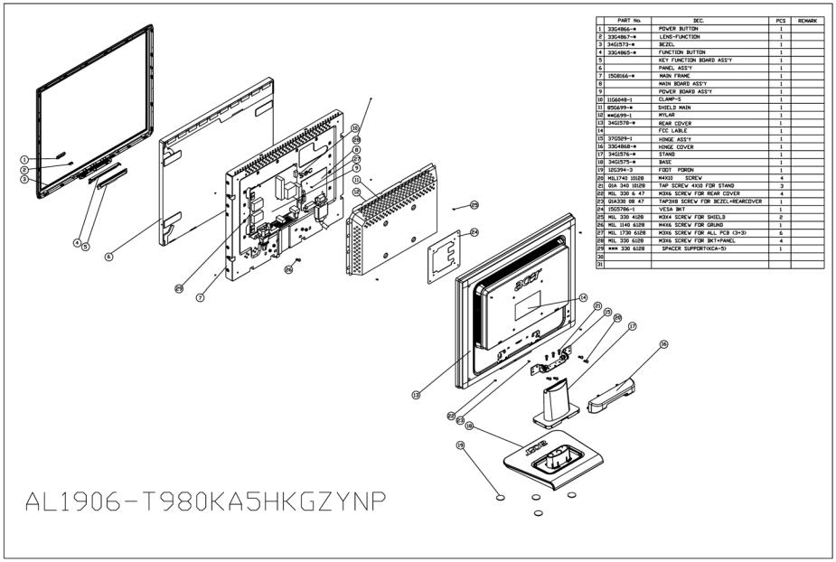 Acer AL1906 Schematic