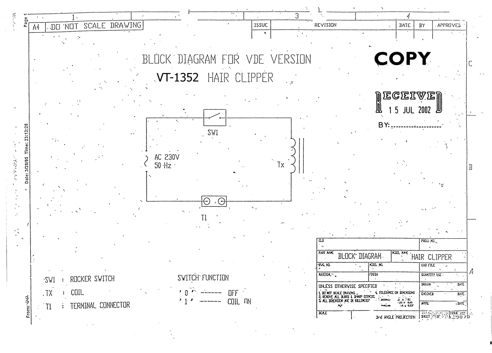 Vitek VT-1352 BLOCK DIAGRAM